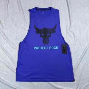 Under Armour Project Rock Tank Shirt Mens XL‎ Brahma Bull Gym Dwayne Johnson